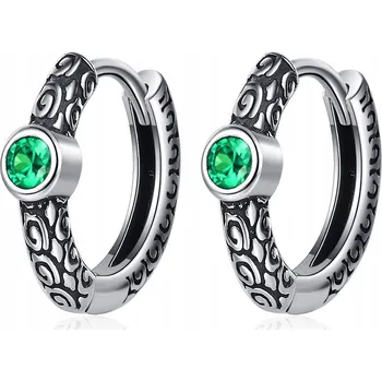 Obraz Męskie vintage kolczyki, S925 srebrne, 5A cyrkon