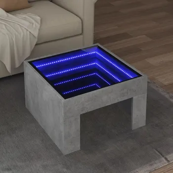 Obývací pokoj vidaXL Konferenční stolek s Infinity LED betonově šedý 50 x 50 x 30 cm