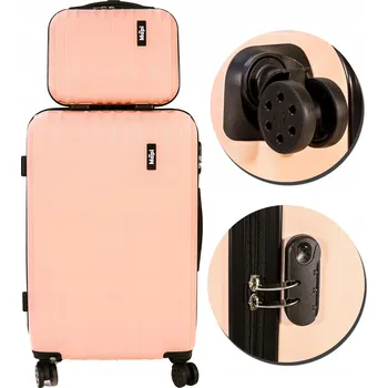 Cestovní kufr na kolečkách velký 100 l ABS na kolečkách tvrdý + Kufřík 13 l