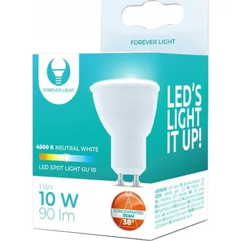 Žárovka LED žárovka GU10 1W 230V, 4500K, 90lm, úhel 38° RTV003595 Forever Light