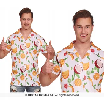 Pánské oblečení HAVJSKÁ KOŠILE S KRÁTKÝM RUKÁVEM SE VZOREM OVOCE - VELIKOST M