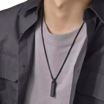 Náhrdelník Pánský náhrdelník Emigmat ocelový černý 60 cm