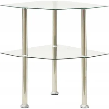 Konferenční stolek Dvoupatrový odkládací stolek 38x38x50 cm průhledný