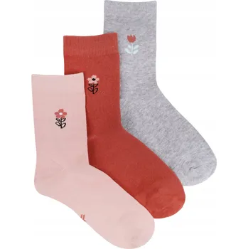 Dívčí Ponožky dětské dlouhé ponožky , květinový vzor, 3 kusy v balení, 39-41 YOCLUB