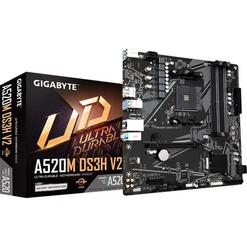 Základní deska GIGABYTE MB Sc AM4 A520M DS3H V2, AMD A520, 4xDDR4, 1xHDMI, 1xDP, mATX A520M DS3H V2