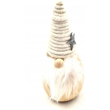 Obraz Dřevěný trpaslík s bílou čepičkou