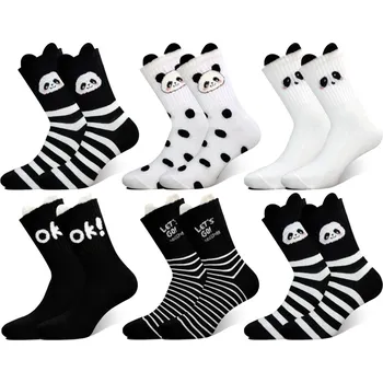 Dámské ponožky Dámské veselé ponožky Panda – balení 6 párů 39-42