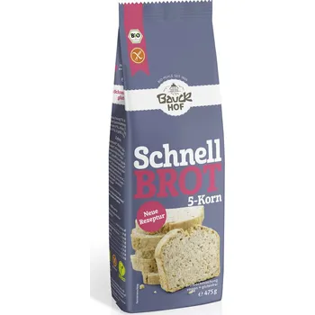 Trvanlivě pečivo Bauckhof Směs na pečení rychlý 5-zrnný chléb 475 g bio BIO VEGAN BEZLEPEK Množství: 1 ks