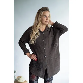 Dámská košile Košile propínací C10748 Italie barva: hnědá-fango *