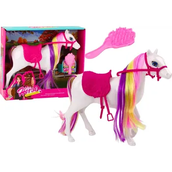 Figurka LEAN Toys Bílý kůň Péče o sedlo Stáj Farma