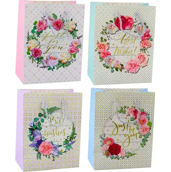 Dárková taška Dárková Taška Květinové Vzory Best Wishes 23 x 18 x 10,5 cm