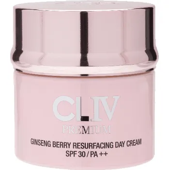 Pleťový krém Cliv Premium omlazující denní pleťový krém s plody ženšenu a SPF30/PA++, 50 ml