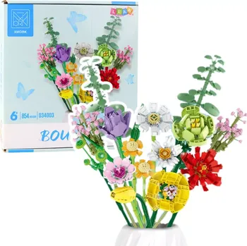 ostatní stavebnice Konstrukční stavebnice – dekorativní kytice z květů, 854 dílků