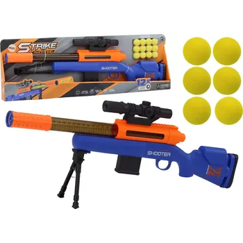 Dětská zbraň LEANToys Velká puška na měkké kuličky se stojanem, modrá