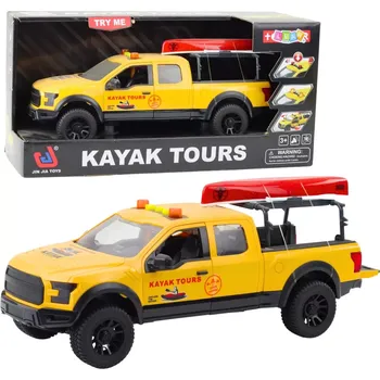 autíčko Terénní vůz na dopravu kajaků se světly a zvuky žlutý