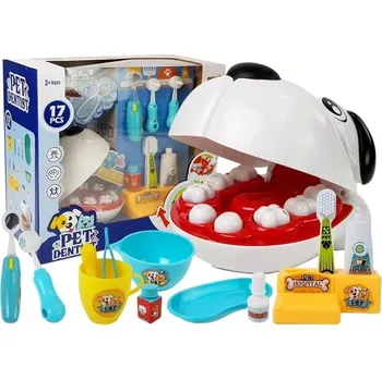 Hra na obchod Dětský veterinární zubařský set s pejskem a zubními nástroji