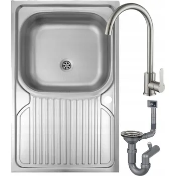 Granitový dřez Jednokomorový dřez Deante Apollo ocel stříbrný