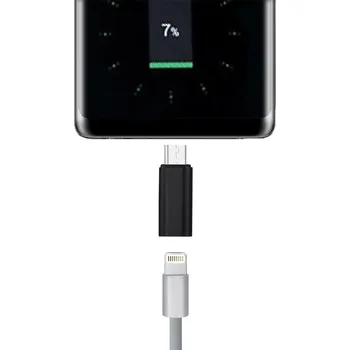 Datový kabel Přepojka / redukce Lightning samice na USB-C samec - nabíjecí - kovová - černá