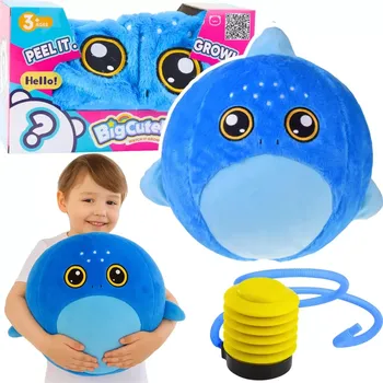 Hopsadlo Pluszový skákací míč žralok 50 cm s pumpičkou