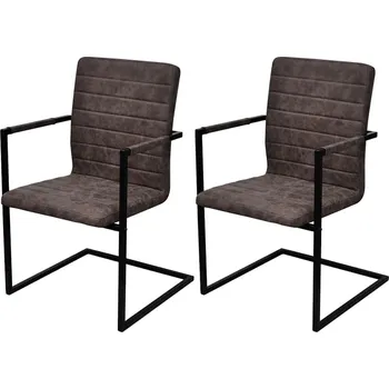 vidaXL Konzolové jídelní židle 2 ks tmavě hnědé umělá kůže