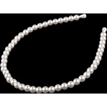 Ozdoba do vlasů Perlová čelenka do vlasů Varianta: 1 (Ø8 mm) perlová, Balení: 12 ks