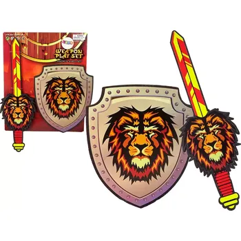 Dětské zboží Rytířský set z pěny EVA – meč a štít s motivem lva