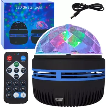 Noční světlo usb led projektor a noční lampička rgb 360° s dálkovým ovládáním