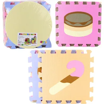 Měkká pěnová podložka puzzle z EVA, pastelová, zvířátka, 16 dílů