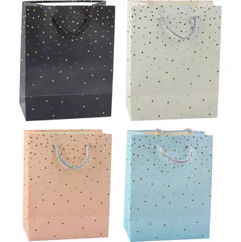 Dárková taška se zlatými puntíky 23 × 18 × 10,5 cm