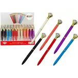 Kuličkové pero s krystalem, modrá náplň 0,7 mm – mix barev