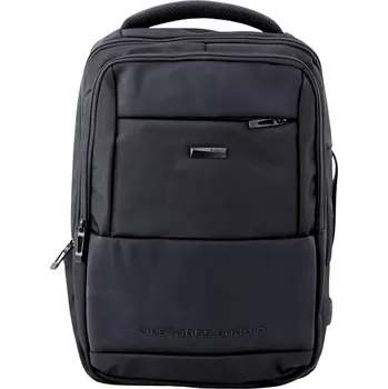 Městský batoh Městský batoh Business USB Hrudní popruh Černý 26L 45cm