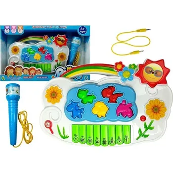 Hudební nástroj pro děti LEAN Toys Elektronické piano s květinami připojit k telefonu