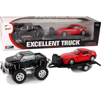 LEANToys Sada vozidel Black Monster Truck