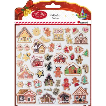 samolepka Titanum Samolepky, 3D, vzor PERNÍČKŮ, mix, 47ks/arch