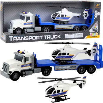 Hračka Policejní transportní tahač s vrtulníkem se světly a zvuky