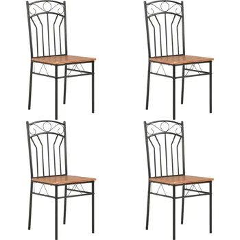 vidaXL Jídelní židle 4 ks hnědé MDF