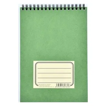 Blok Kroužkový blok ZELENÁČ s horní vazbou A5, linky/tečky, 50 listů