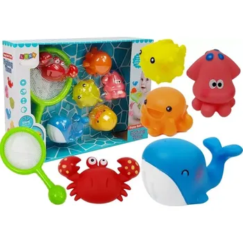 Hračka pro nejmenší LEANToys Gumové zvířátka se síťkou do vany