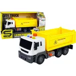 LEAN Toys Sklápěč stavebních vozidel Žlutý výtahový přívěs 1:16