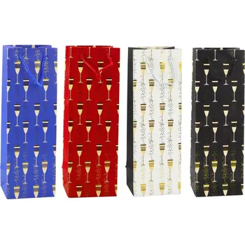 Dárková taška Dárková taška na láhev s motivem skleniček 36 × 12 × 10 cm