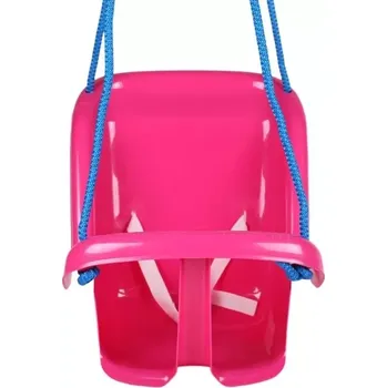 Hra na zahradu Závěsná dětská houpačka s kyblíkovým sedátkem růžová