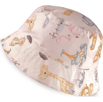 Klobouk Dětský / dívčí letní klobouk, velké, 10 (vel. 52) pudrová světlá zvířátka