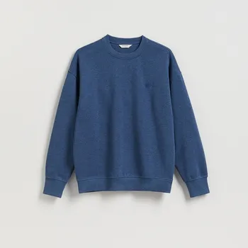 Pánská mikina Reserved - Mikina s kapucí a drobnou výšivkou - tmavomodrá - 515EF-59M - 515EF-59M-XL