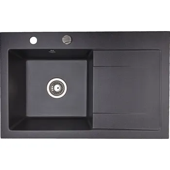Granitový dřez Jednokomorový granitový dřez Brenor Mingus 80L, černý