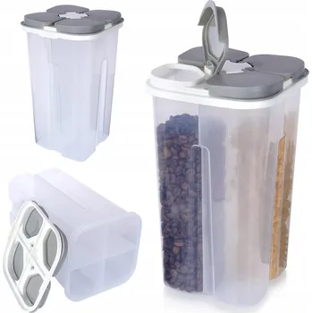 Dóza na potraviny Dóza na sypké potraviny s dávkovačem, dělená, 2,4 l