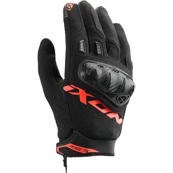 Moto rukavice Rukavice na motorku IXON Rise TX černo-fluo červené L