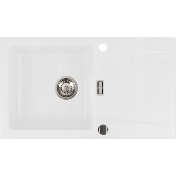Granitový dřez Jednokomorový granitový dřez Brenor Sigma, bílý