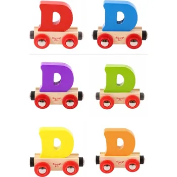 Vláček a vláčkodráha MAGNETICKÝ VAGÓN S MAGNETEM DŘEVĚNÝ VAGONEK VLÁČEK S PÍSMENEM PÍSMENO D