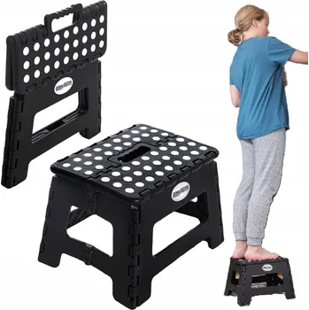 Stolička EasyForm skládací stolička / taburet protiskluzový 22 cm černý plast