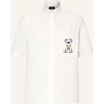 Pánská móda Fendi Pánská Košile S Krátkým Rukávem Comfort Fit, bílá, 39